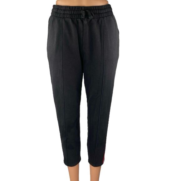 Aritzia Tna Black Striped High Waist Crop Tapered Trousers Jogger Pants Size XS - Picture 1 of 4